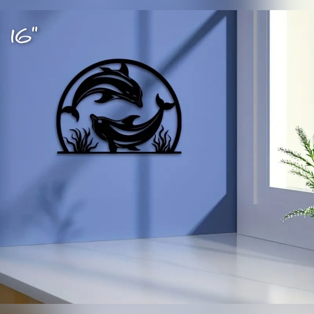 Beautiful Dolphin metal wall art, 16 inch, $24 each! **made to order**